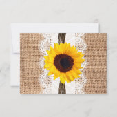 Rustige landburlap RSVP-kaarten RSVP Kaartje (Voorkant)