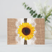 Rustige landburlap RSVP-kaarten RSVP Kaartje (Staand voorkant)