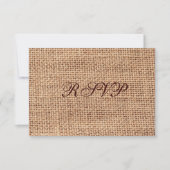 Rustige landburlap RSVP-kaarten RSVP Kaartje (Voorkant)