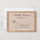 Rustige landburlap RSVP-kaarten RSVP Kaartje (Achterkant)