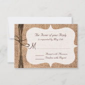 Rustige landburlap twine Wedding RSVP-kaarten RSVP Kaartje (Voorkant)