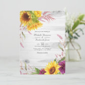 Rustige landcode QR-code RSVP Zonnebloemhuwelijk Kaart (Staand voorkant)