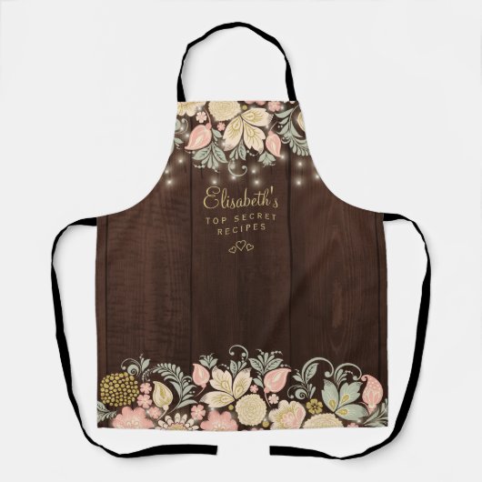 Rustige landelegante keukenchef schort (Voorkant)