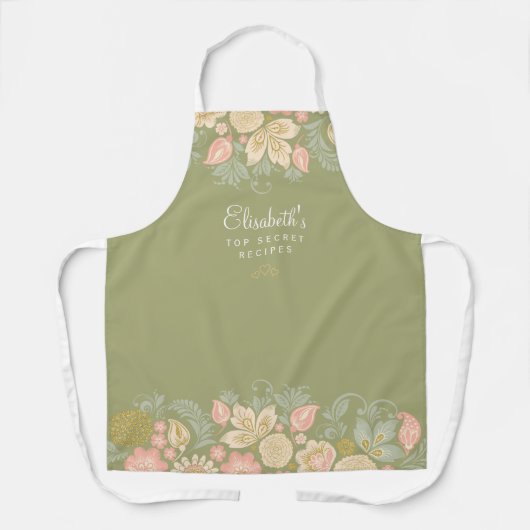 Rustige landelegante keukenchef schort (Voorkant)