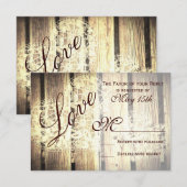 Rustige landelijke Barn Wood Love Weddenschap RSVP (Voorkant / Achterkant)
