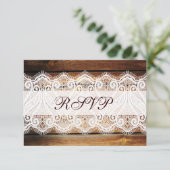 Rustige landelijke Barn Wood Wedding RSVP-kaarten RSVP Kaartje (Staand voorkant)