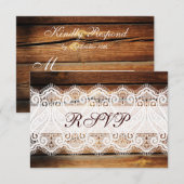 Rustige landelijke Barn Wood Wedding RSVP-kaarten RSVP Kaartje (Voorkant / Achterkant)