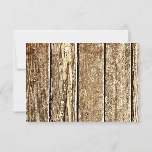 Rustige landelijke Barn Wood Wedding RSVP-kaarten RSVP Kaartje (Achterkant)