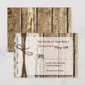 Rustige landelijke Barn Wood Wedding RSVP-kaarten RSVP Kaartje (Voorkant / Achterkant)