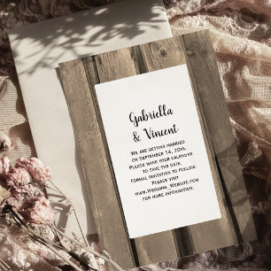 Rustige Landelijke Barn Wood Wedding Save the Date