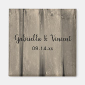 Rustige Landelijke Barn Wood Wedding Save the Date Magneet (Voorkant)