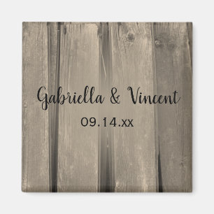 Rustige Landelijke Barn Wood Wedding Save the Date Magneet