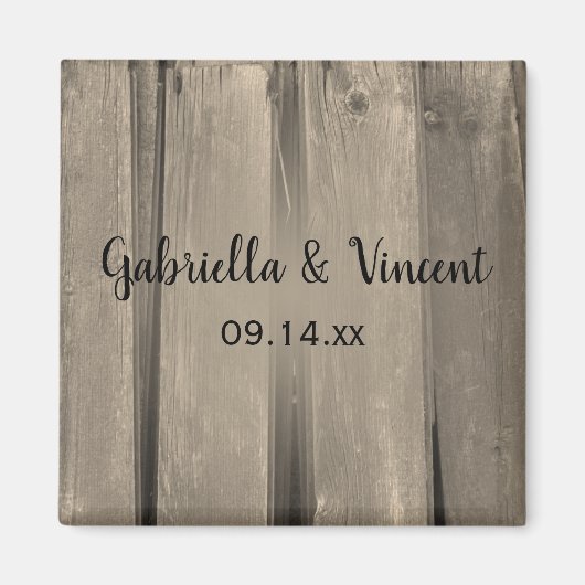 Rustige Landelijke Barn Wood Wedding Save the Date Magneet (Voorkant)