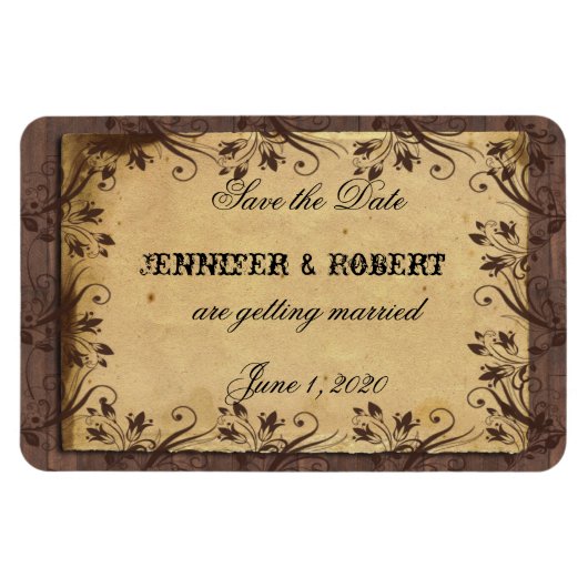 Rustige Landelijke Barn Wood Wedding Save the Date Magneet (Horizontaal)