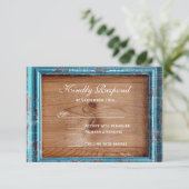 Rustige landelijke Blauwgroen Lijst RSVP-kaarten RSVP Kaartje (Staand voorkant)