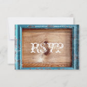 Rustige landelijke Blauwgroen Lijst RSVP-kaarten RSVP Kaartje (Achterkant)