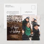 Rustige landelijke kerstgloed foto feestdagenkaart (Voorkant / Achterkant)