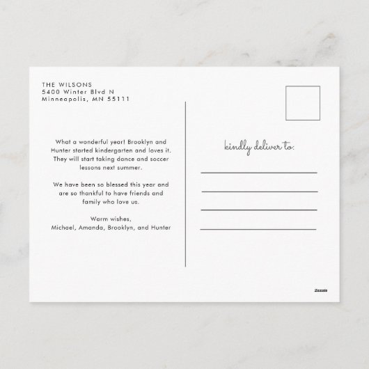 Rustige landelijke kerstgloed foto feestdagenkaart (Achterkant)