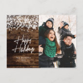 Rustige landelijke kerstgloed foto feestdagenkaart (Voorkant)