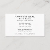 Rustige landelijke makelaar voor onroerend goed visitekaartje (Achterkant)