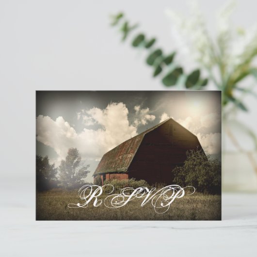Rustige landelijke RSVP-kaarten voor een verbod op RSVP Kaartje (Staand voorkant)