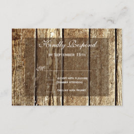 Rustige landelijke RSVP-kaarten voor houtweddenwed RSVP Kaartje