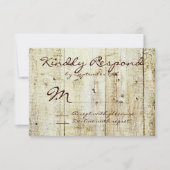 Rustige landelijke RSVP-kaarten voor houtweddenwed RSVP Kaartje (Voorkant)