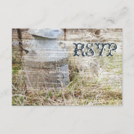 Rustige landelijke RSVP-kaarten voor houtweddenwed RSVP Kaartje