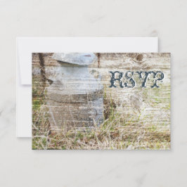 Rustige landelijke RSVP-kaarten voor houtweddenwed RSVP Kaartje