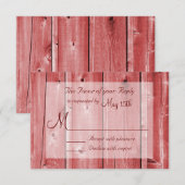 Rustige landelijke RSVP-kaarten voor rode Barn Woo RSVP Kaartje (Voorkant / Achterkant)