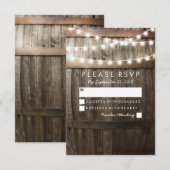 Rustige Landelijke Trouw-RSvp | Sliert Lichtsnoere RSVP Kaartje (Voorkant / Achterkant)