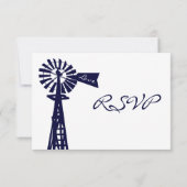 Rustige landelijke windmolenmarine wingende RSVP-k RSVP Kaartje (Achterkant)
