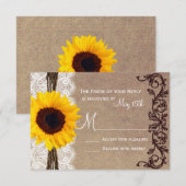 Rustige landelijke zondbloembruiloft RSVP-antwoord RSVP Kaartje (Voorkant / Achterkant)