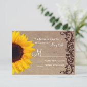 Rustige landelijke zondbloembruiloft RSVP-antwoord RSVP Kaartje (Staand voorkant)