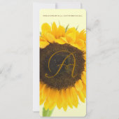 Rustige landelijke zonnebloem Weddenschap redt de  Save The Date (Achterkant)