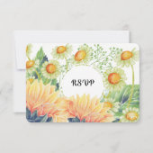 Rustige landelijke zonnebloemen die RSVP-Kaarten b RSVP Kaartje (Voorkant)