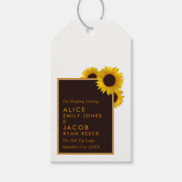 Rustige landelijke zonnebloemen - Floral Wedding Cadeaulabel