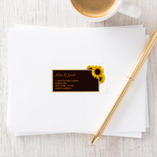 Rustige landelijke zonnebloemen - Floral Wedding Etiket (Insitu)