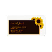 Rustige landelijke zonnebloemen - Floral Wedding Etiket (Voorkant)