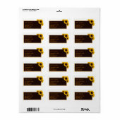 Rustige landelijke zonnebloemen - Floral Wedding Etiket (Full Sheet)