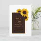 Rustige landelijke zonnebloemen - Floral Wedding Kaart (Staand voorkant)