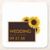 Rustige landelijke zonnebloemen - Floral Wedding Kartonnen Onderzetters (Voorkant)