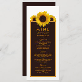 Rustige landelijke zonnebloemen - Floral Wedding Menu