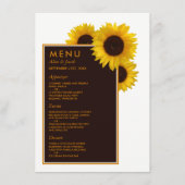 Rustige landelijke zonnebloemen - Floral Wedding Menu (Voorkant)