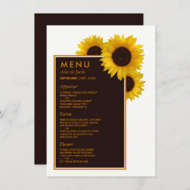 Rustige landelijke zonnebloemen - Floral Wedding Menu