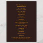 Rustige landelijke zonnebloemen - Floral Wedding Programmakaart (Achterkant)