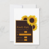 Rustige landelijke zonnebloemen - Floral Wedding RSVP Kaartje (Voorkant)