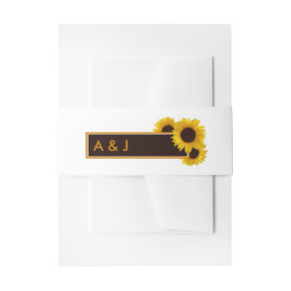 Rustige landelijke zonnebloemen - Floral Wedding Uitnodigingen Wikkel