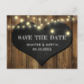 Rustige landen — Chalkboard — Heart Save the Date Aankondigingskaart (Voorkant)