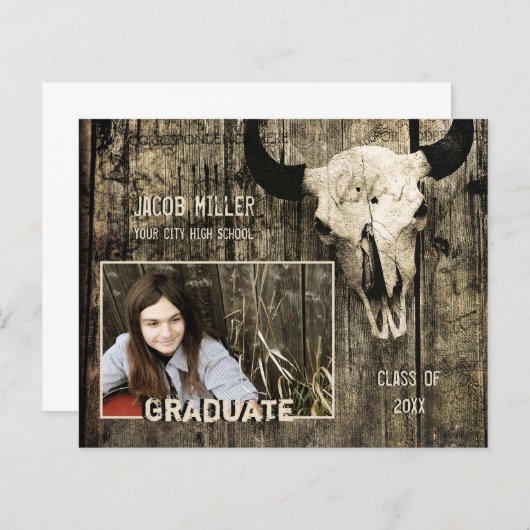 Rustige Landenbegroting Western Bull Koe Skull (Voorkant / Achterkant)